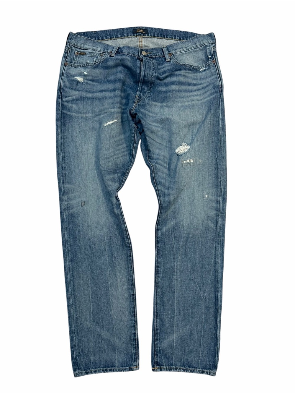 Polo Ralph Lauren Light Wash Distressed Straight Leg Jeans Men’s 36x32